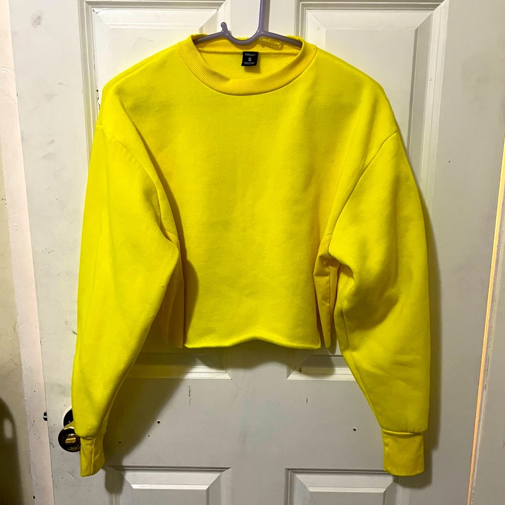 Bright Yellow Cropped Sweater